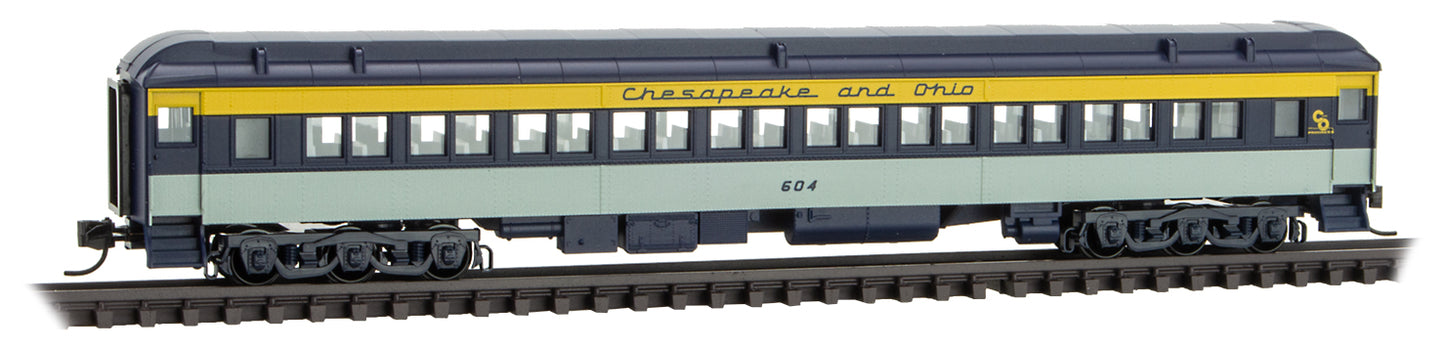 Micro-Trains 14500410 N C&O 78’ Heavyweight Paired-Window Coach Car #604