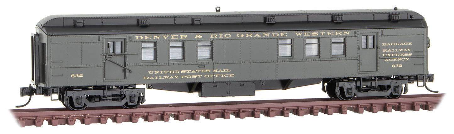 Micro-Trains 14000390 N D&RGW 60' RPO Heavyweight Passenger Car #632
