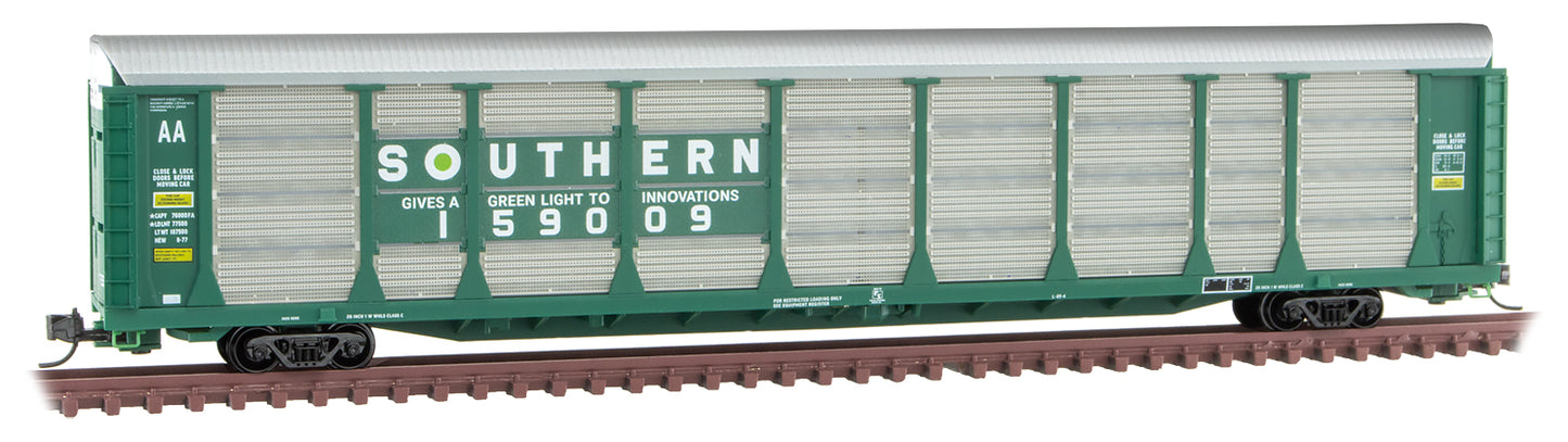 Micro-Trains 11100091 N Southern 89’ Tri-Level Closed Autorack #159009