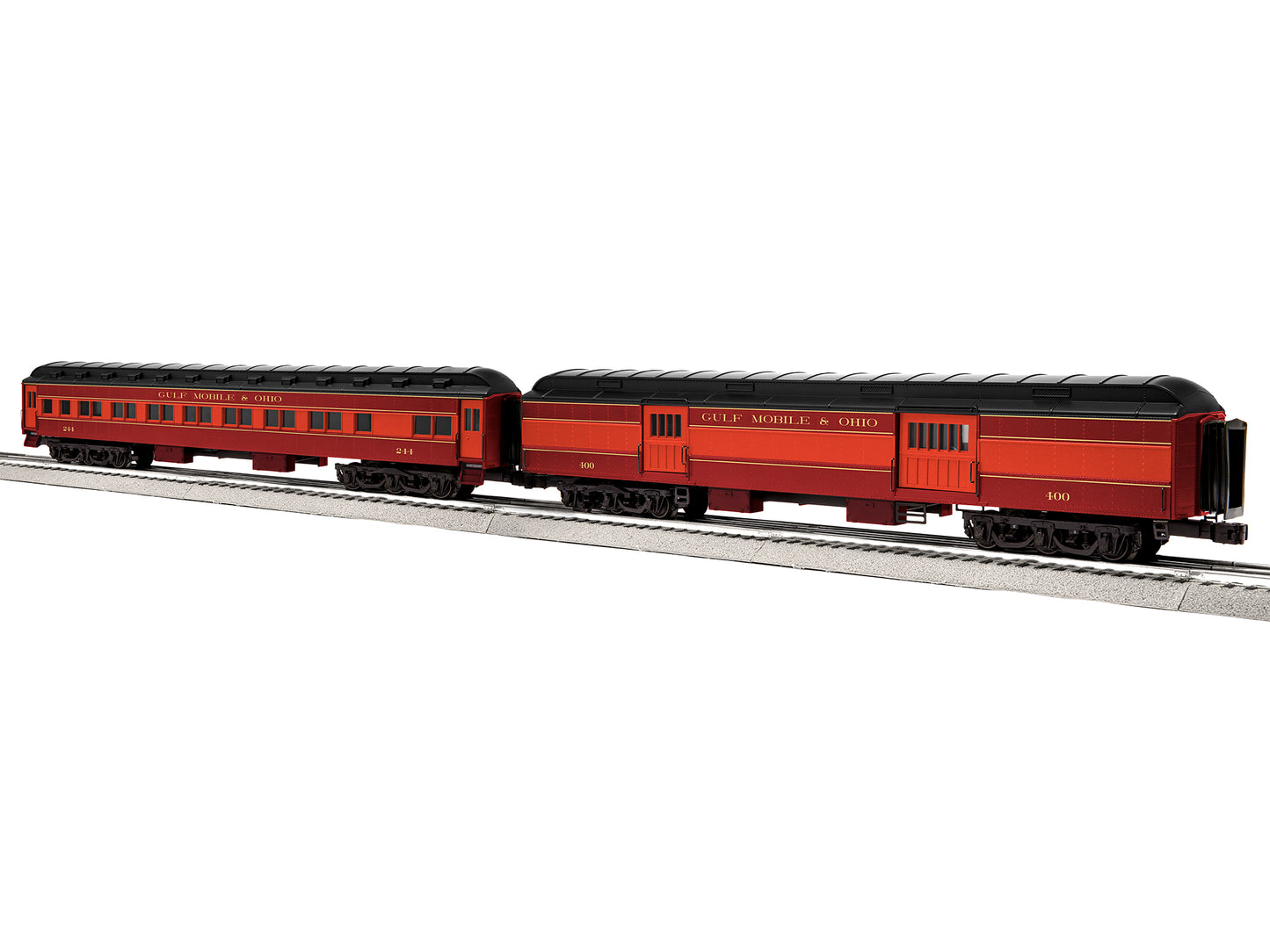 Lionel 2127490 O Gulf Mobile & Ohio 18" Passenger Cars A (Set of 2)