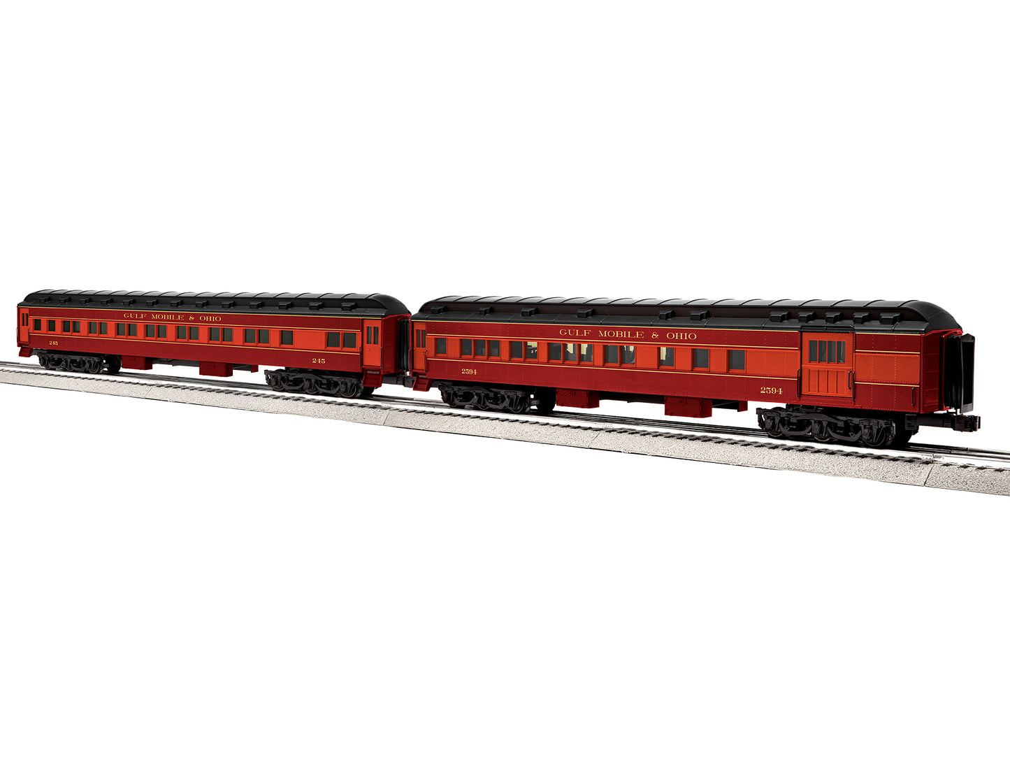 Lionel 2127500 O Gulf Mobile & Ohio 18" Passenger Cars B (Set of 2)