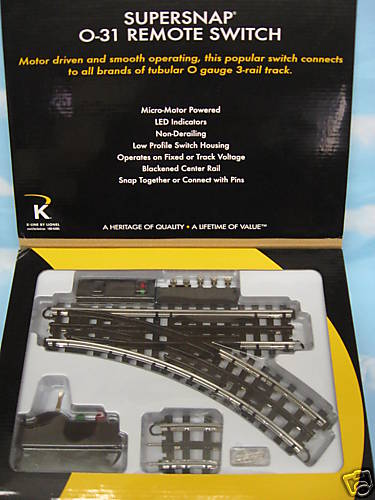 K-Line 6-21398 O SuperSnap 31" Right Hand Remote Control Switch Turnout