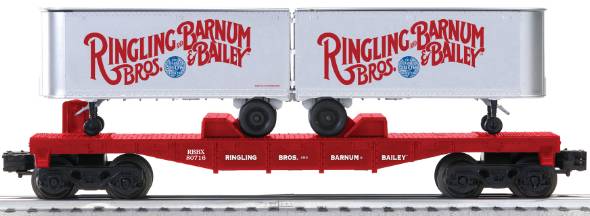 Lionel K-Line 6-21472 Ringling Bros Flatcar with 2 Trailer