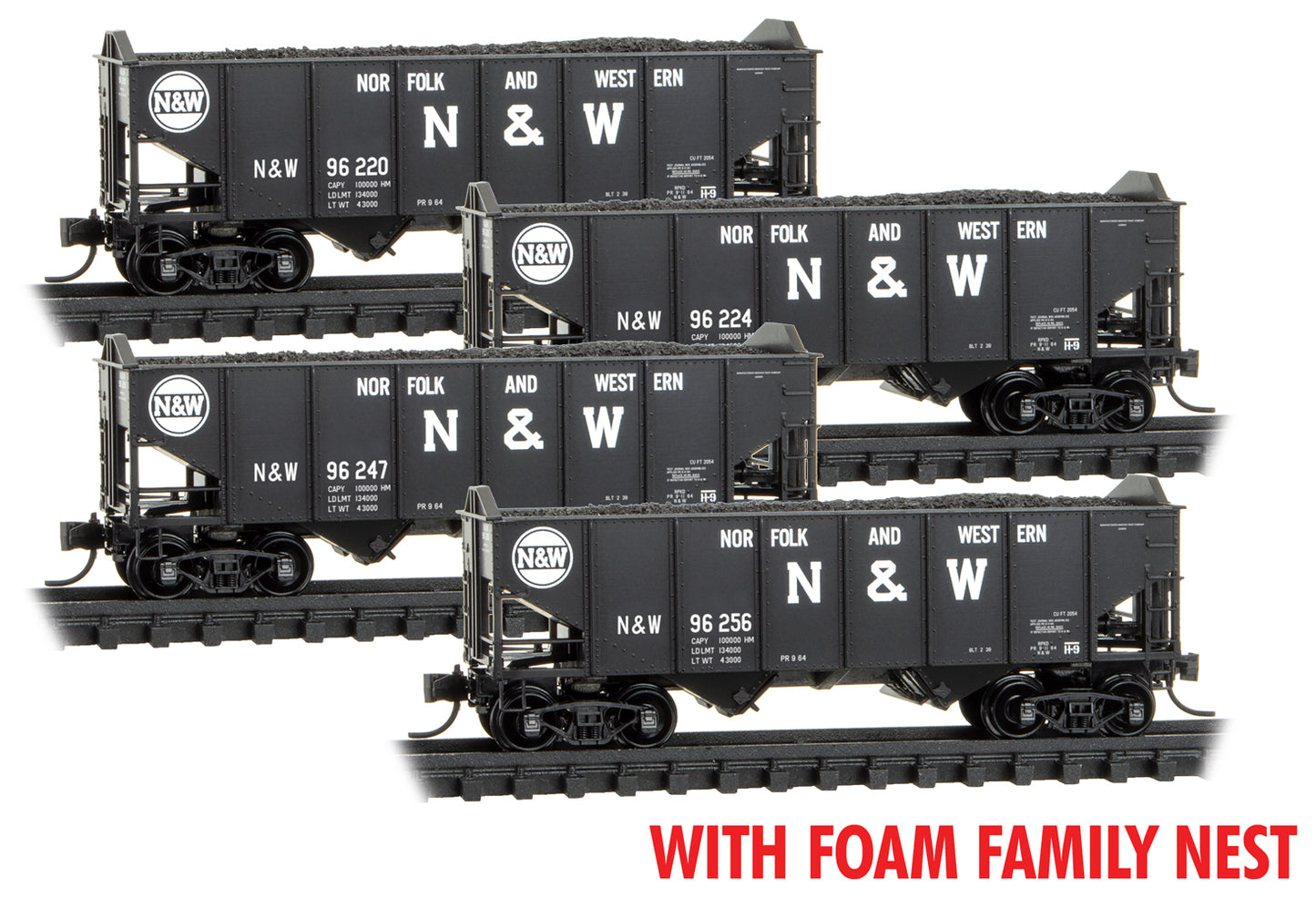 Micro-Trains 99300195 N N&W Twin Hopper with Foam Family Nest (Pack of 4)