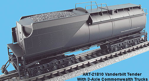 Aristo-Craft 21810 Black 6 Axle Vanderbilt Tender