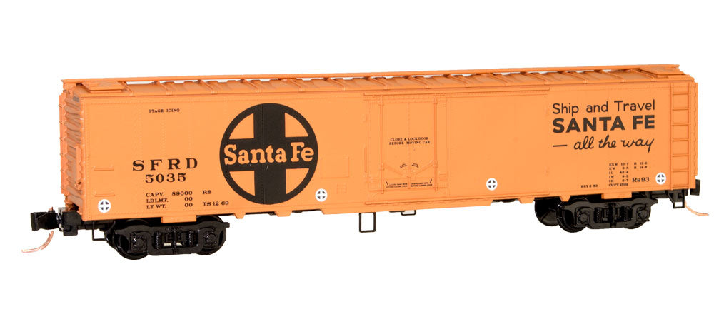 Micro-Trains 05200050 N ATSF 52' Riveted Steel Plug Door Express Reefer #5035