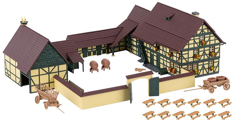 Faller 232188 N Vine-Growing Estate Building Kit with Vinegrower'S Taverne