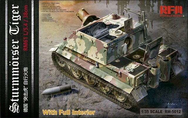 Rye Field Models 5012 1:35 Sturmtiger with Interior Plastic Model Kit