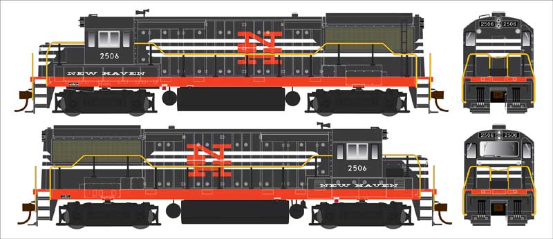 Bowser 25147 HO New Haven PH IIb U-25B Diesel Locomotive #2506