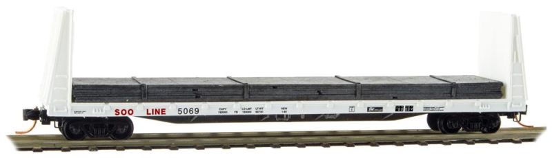 Micro-Trains 05400202 N Soo Line 61' Bulkhead Flatcar w/Steel Plate Load #5069