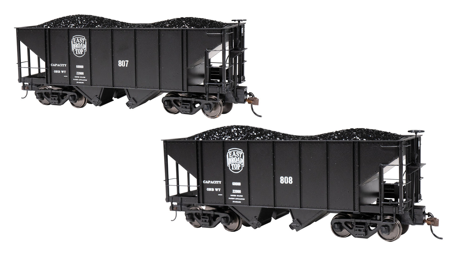 Bachmann 27902 On30 East Broad Top Acorn Logo 2-Bay Steel Hopper #807 & #808