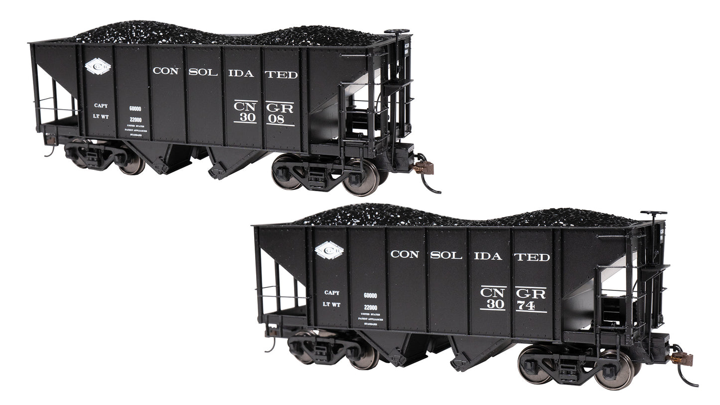 Bachmann 27903 On30 Consolidated RR 2-Bay Steel Hopper #3008 & #3074
