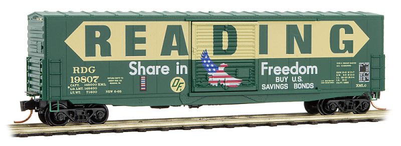 Micro-Trains 18000060 N Reading 50' Standard 10' Single Door Boxcar #19807