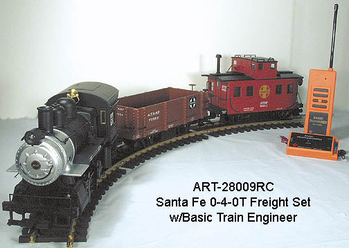 Aristo-Craft 28009RC Santa Fe 0-4-0 G Gauge Steam Freight Starter Train Set