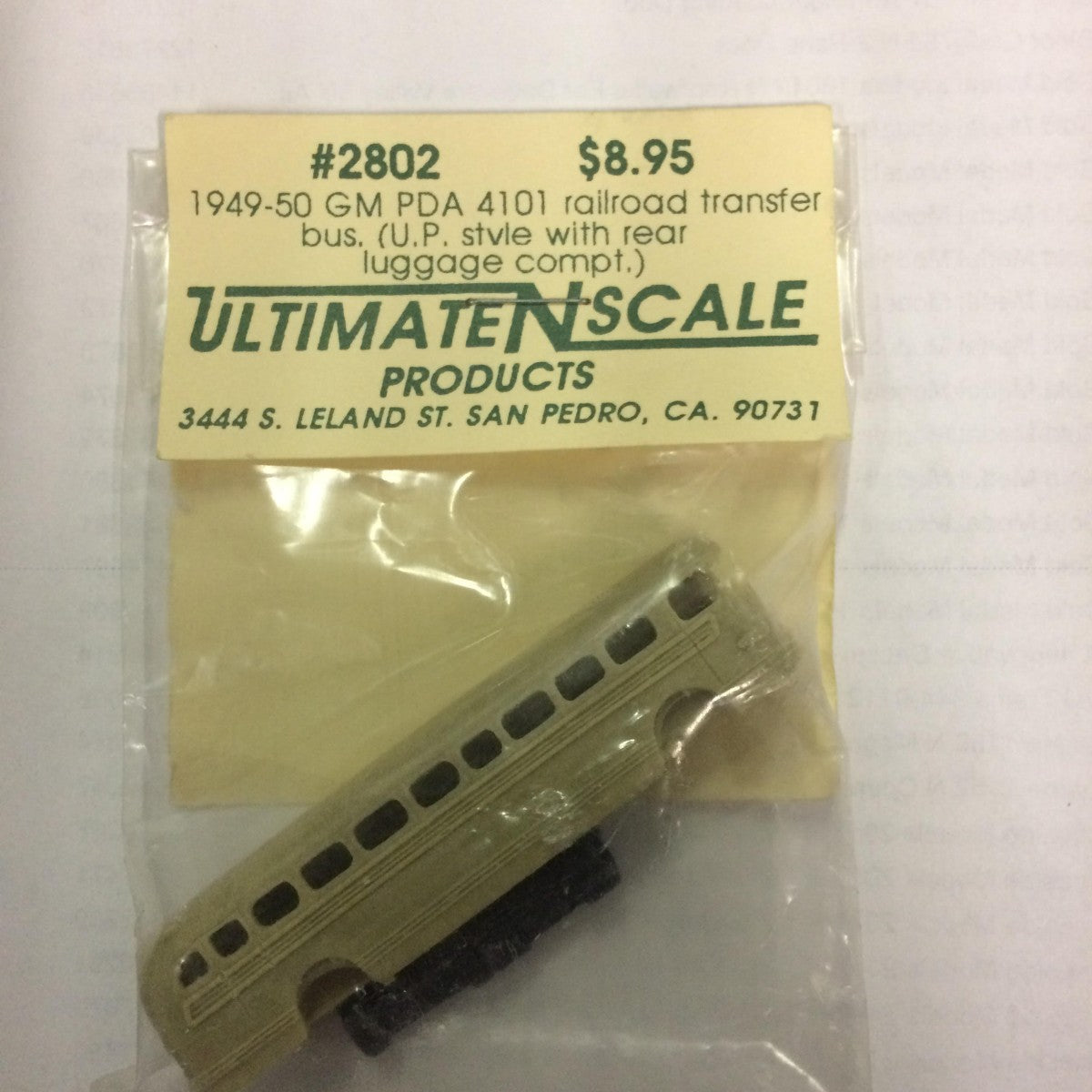 Ultimate N Scale 2802 General Motors PDA 4104 Transfer Bus 1949-50 Resin Kit