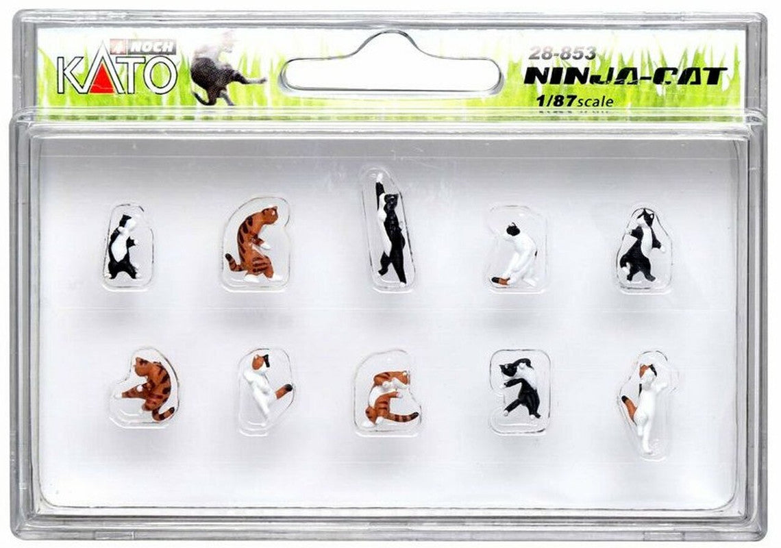 Kato 28-853 HO Ninja-Cat Figure Set (Set of 10)