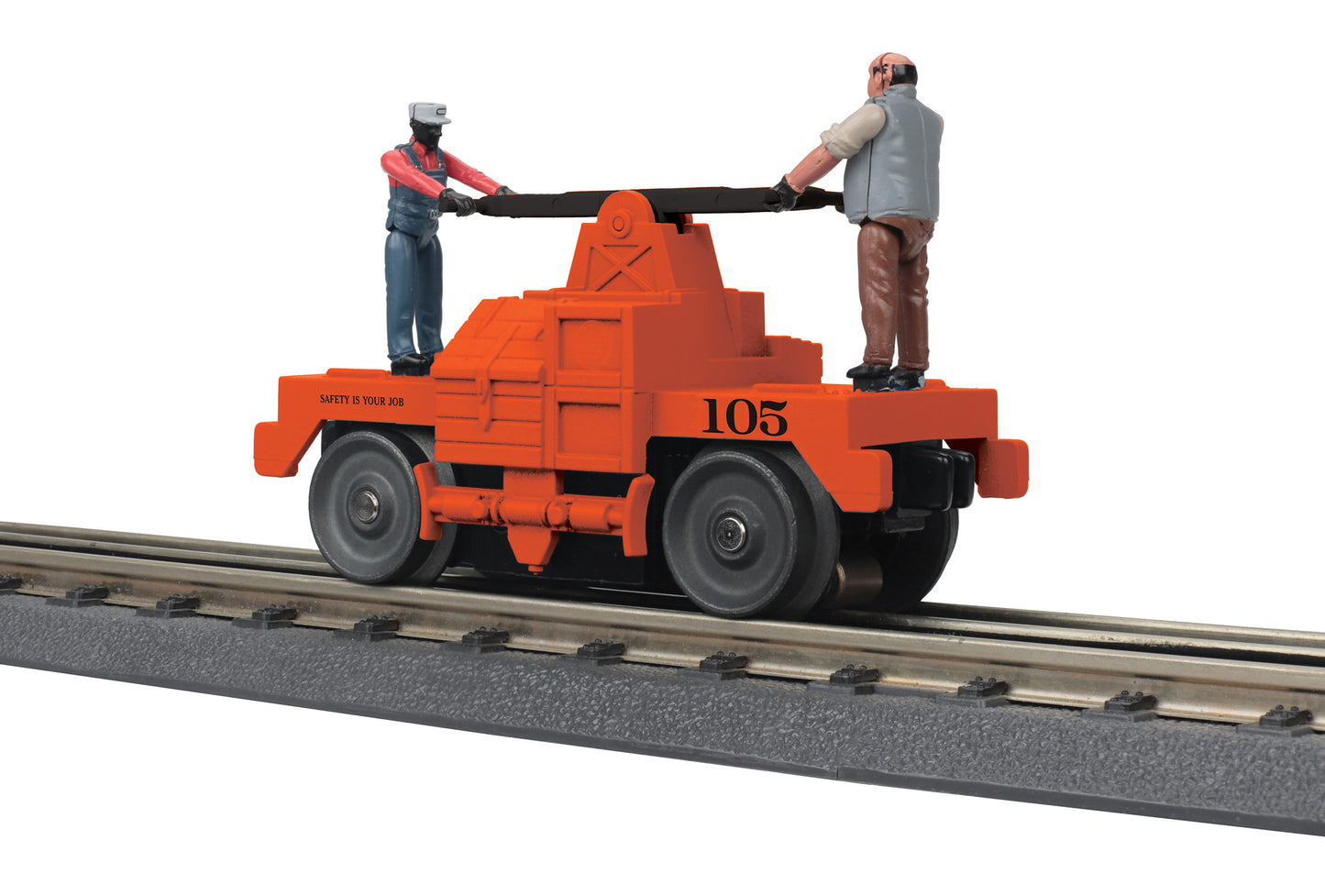 MTH 305236 O MoW Operating Handcar/orange