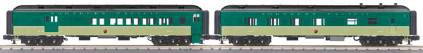 MTH 30-69143 O Northern Pacific 60' Madison Combine/Diner Car Set (Set of 2)