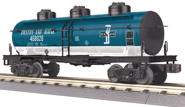 MTH 30-73272 O Gauge Boston & Maine 3-Dome Tank Car #458028