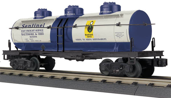 MTH 30-73328 O Gauge B&O Sentinel 3-Dome Tank Car