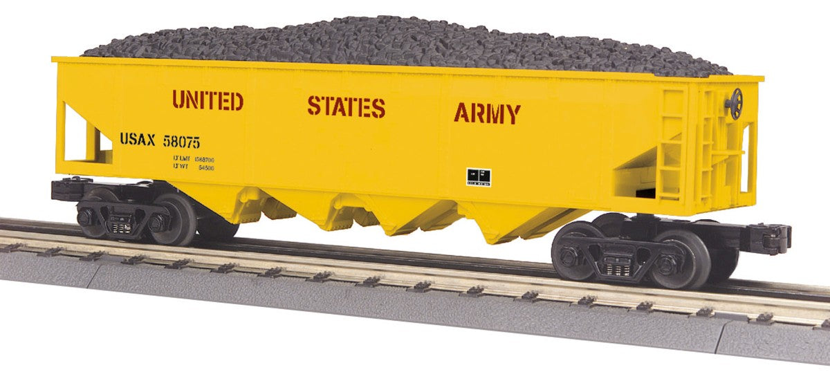 MTH 30-75531 O United States Army 4-Bay Open Hopper with Load #58075