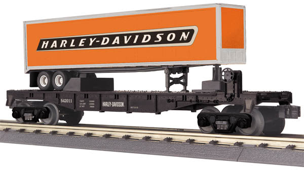 MTH 30-76409 Harley Davidson Flatcar w/Trailer