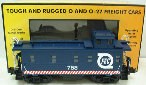 MTH 30-77150 O Gauge Florida East Coast Offset Steel Lighted Caboose Car #758
