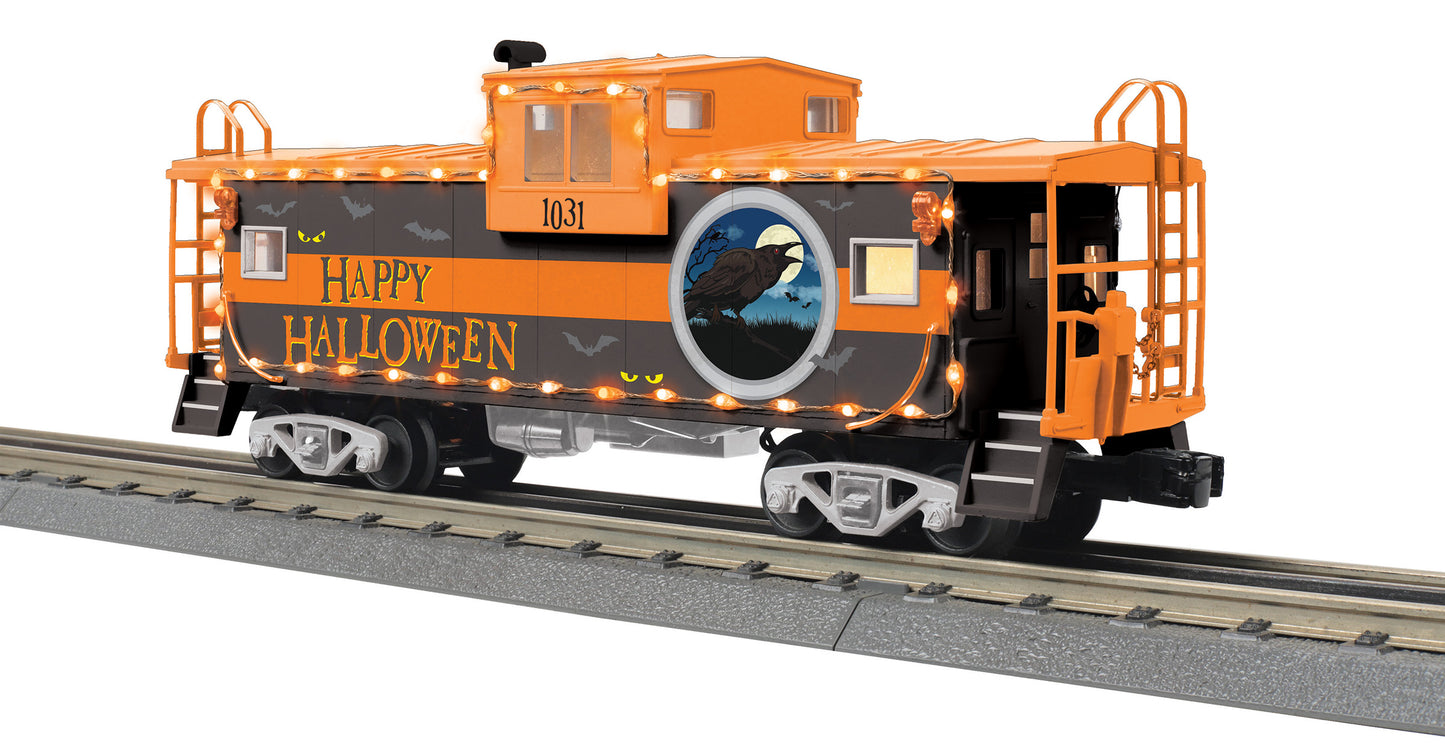 MTH 30-77381 O Gauge Halloween Rugged Rails Extended Vision Caboose #1031
