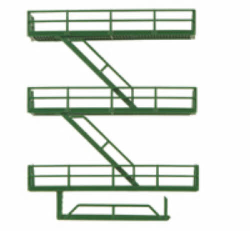 MTH 30-90258 O Green Building Fire Escape (Set of 3)