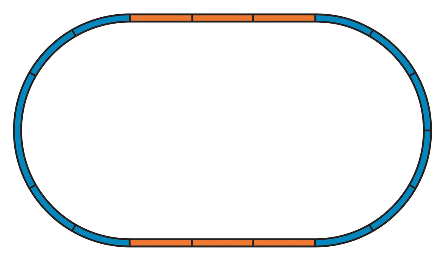 Piko 55365 HO Starter Track Set A & 4 231mm Straight Track Roadbed Only
