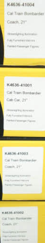 K-Line K4636B O Cal Train 21" Bombardier Passenger Cars (Set of 4)
