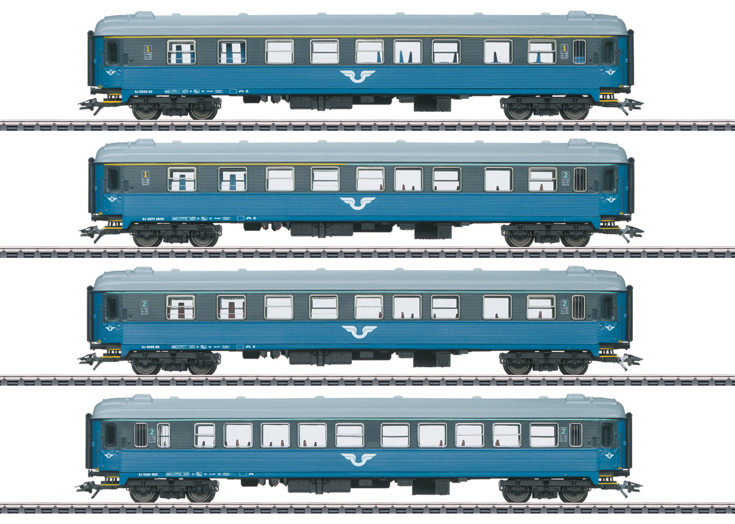 Marklin 43787 HO Swedish State Railways Era V Passenger Car (Set of 4)