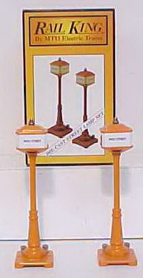 MTH 30-1029 #57 Orange Corner Main Street Lamp Posts (Box of 2)