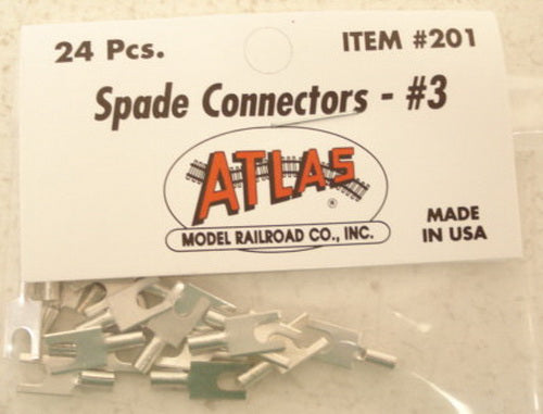 Atlas 0201 HO Scale Spade Connectors # 3 (Pack of 24)