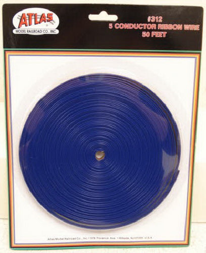 Atlas 0312 Blue 50" 5-Conductor Ribbon Wire