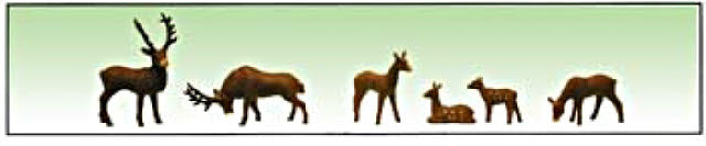 Model Power 6177 O and 027 Deer Figures (Set of 6)