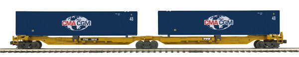 MTH 20-95066 O CMA Spine Car Set with 2 48' Containers (Set of 2)