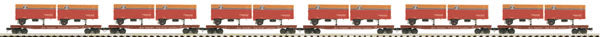 MTH 20-90390 O Southern Pacific Flat Car w/2 PUP Trailers Set (Set of 6)
