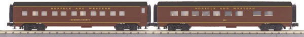 MTH 30-67419 Norfolk & Western 2-Car 60’ Streamlined ABS Sleeper/Diner