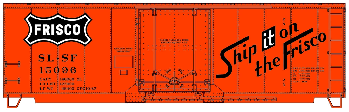 Accurail 3190 HO Frisco St. Louis - San Francisco 40' Plug Door Boxcar Kit