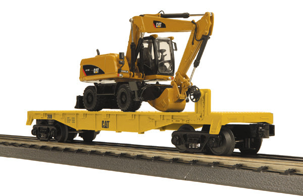 MTH 30-76331 O Gauge Catapillar Flatcar w/ M316D Wheel Excavator #2009