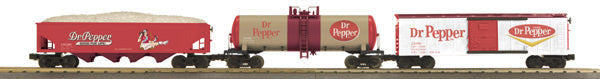 MTH 30-7049 O Dr Pepper RailKing Freight Car Set (Set of 3)