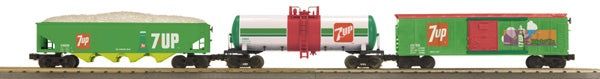 MTH 30-7050 O DPSU - 7UP RailKing Freight Car Set (Set of 3)