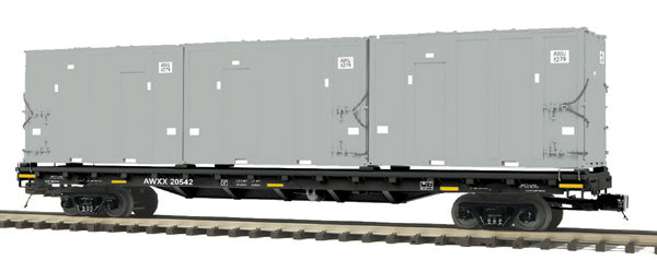 MTH 20-98674 East Carbon Development Gray 60' Flat Car w/Trash Containers