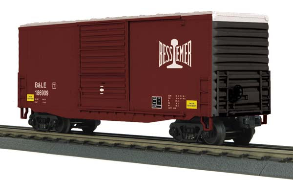 MTH 30-74553 O Scale Bessemer & Lake Erie 40' High Cube Boxcar #186909