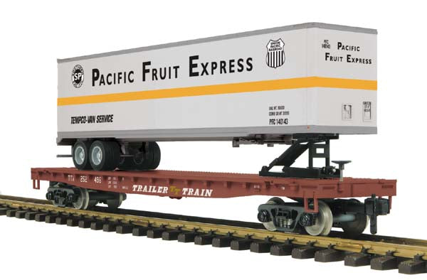 MTH 70-76053 G Scale TTX Flat Car with 45' Trailer