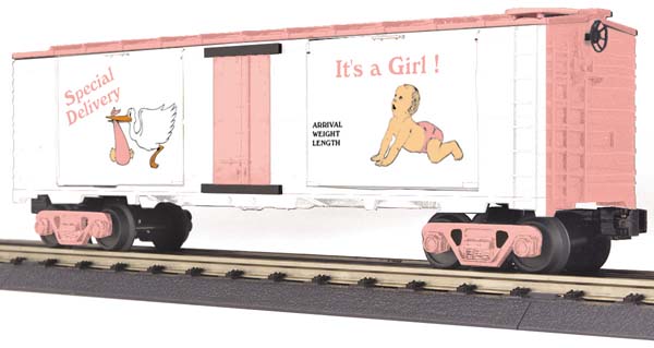 MTH 30-74589 It's A Girl 40' Window Boxcar