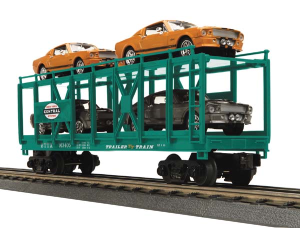 MTH 30-76383 NYC Auto Carrier FlatCar with 4 '67 Mustangs
