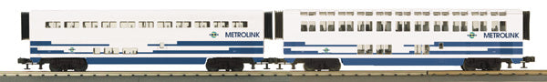 MTH 30-6515 O Metro Link O-31 Superliner Coach/Diner Car Set (Set of 2)