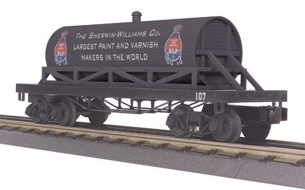 MTH 30-73250 O Gauge Sherwin-Williams 19th Century Wooden Tank Car #107